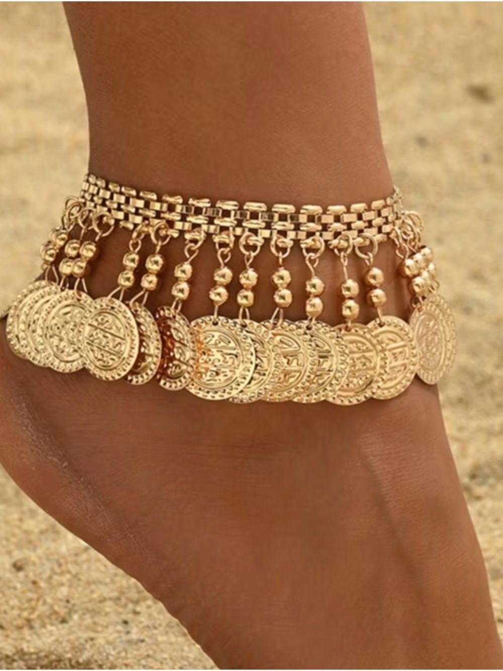 🎊Vintage Gold Coin Charm Anklet